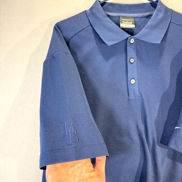 Nike Golf Dark Blue Moisture‎ Wicking Short Sleeved Polo Dri-Fit Mens Size XL - Picture 8 of 11